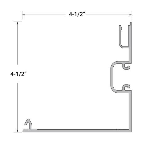 FHC 6958CA Aluminum 4-1/2" x 4-1/2" 1 Pocket Corner Post - 24'-1" Length - Clear Anodized