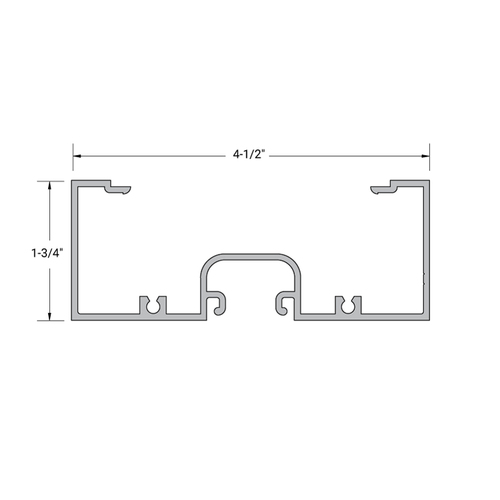 FHC 6951CA Aluminum 1.75 x 4.5 100 Series Center Glaze Head/Jamb & Vertical - 24'-1" Length - Clear Anodized