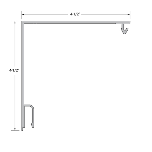 FHC 6956CA Aluminum 4-1/2" x 4-1/2" Corner Post for 24'-1" Length - Clear Anodized