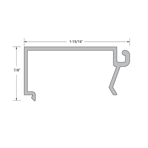 FHC 6954AA Aluminum 1.75 x 4.5 100 Series Center Glaze Snap On Glass Stop - 24'-1" Length - Dark Bronze Anodized