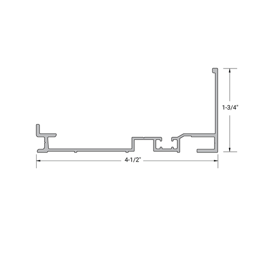 FHC 6917TCA Aluminum 2" x 4-1/2" Thermo High Performance Sub Sill - 24'-1" Length - Clear Anodized