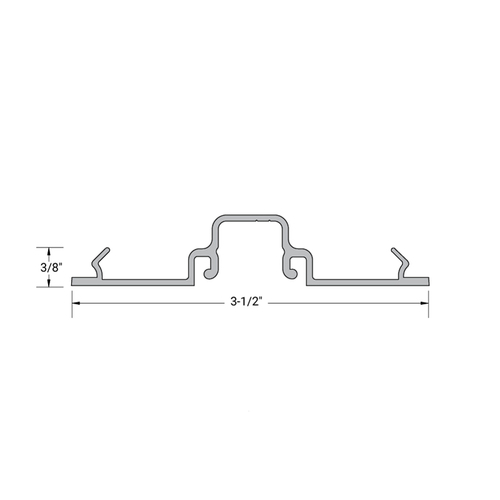 FHC 6924AA Aluminum 1.75 x 4.5 100 Series Center Glaze Snap-In Filler - 24'-1" Length - Dark Bronze Anodized