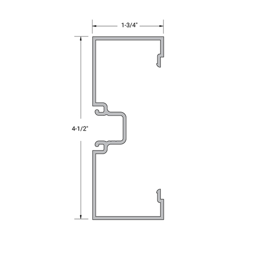 FHC 6952AA Aluminum 1.75 x 4.5 100 Series Center Glaze Wall Jamb and Vertical - 24'-1" Length - Dark Bronze Anodized