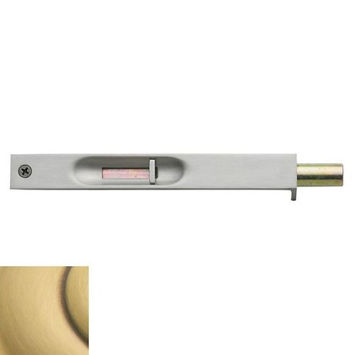 6" Flush Bolt Satin Brass With Brown Finish