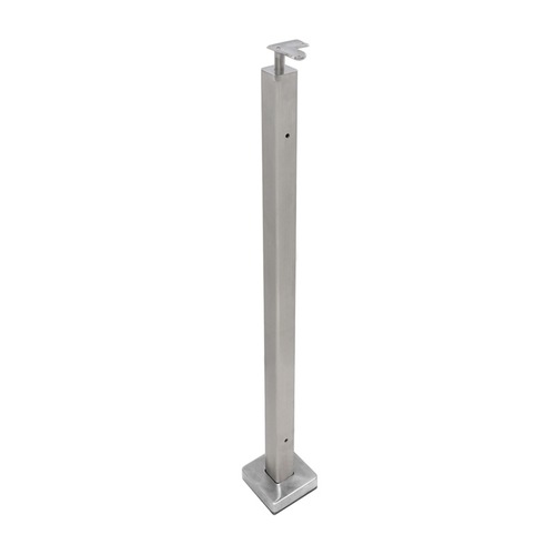 FHC F2942BS F2 Series Guardrail Post 2" Square Profile 90 Degree - Corner Post - Brushed Stainless