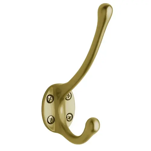 Costume Hook Satin Brass With Brown Finish