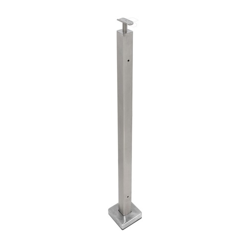 FHC F2E42BS F2 Series Guardrail Post 2" Square Profile - End Post - Brushed Stainless