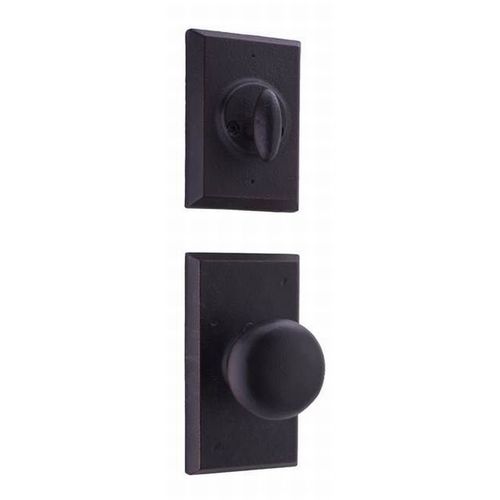 Wexford Interior Single Cylinder Handleset Trim for Aspen with Adjustable Latch and Round Corner Strikes Oil Rubbed Bronze Finish