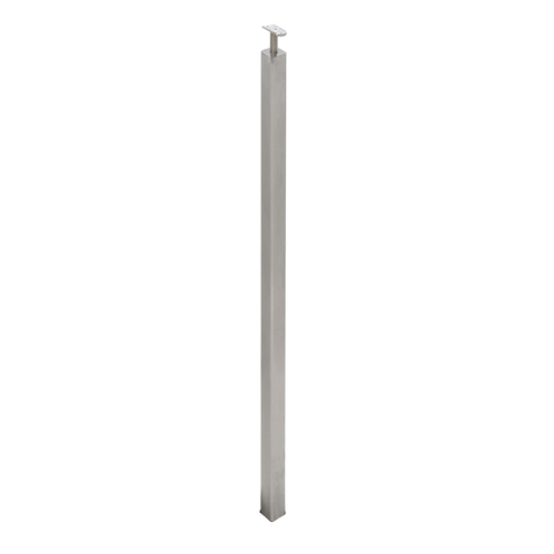 FHC F254FBS F2 Series Guardrail Post 2" Square Profile 54" Tall Blank Post with Fixed Saddle - Brushed Stainless