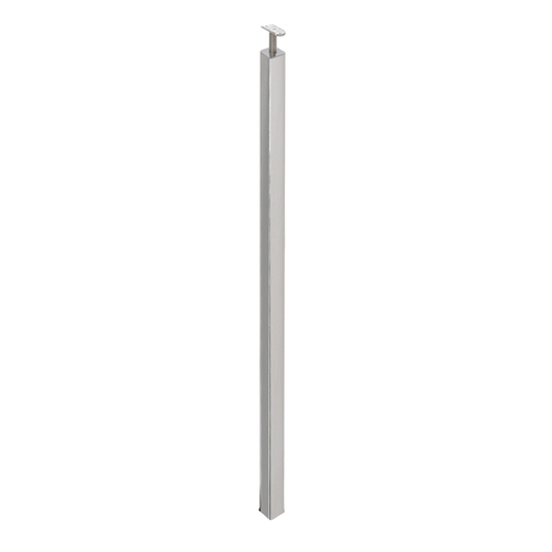 FHC F254FPS F2 Series Guardrail Post 2" Square Profile 54" Tall Blank Post with Fixed Saddle - Polished Stainless