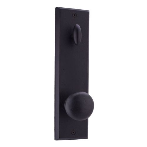 Wexford Interior Single Cylinder Handleset Trim for Greystone or Rockford with Adjustable Latch and Round Corner Strikes Black Finish