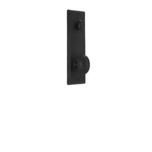 Durham Interior Single Cylinder Handleset Trim for Greystone or Rockford with Adjustable Latch and Round Corner Strikes Black Finish