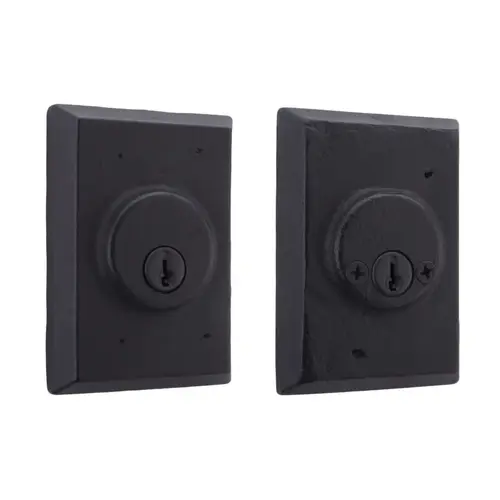 Square Double Cylinder Deadbolt with Adjustable Latch and Deadbolt Strike Oil Rubbed Bronze Finish