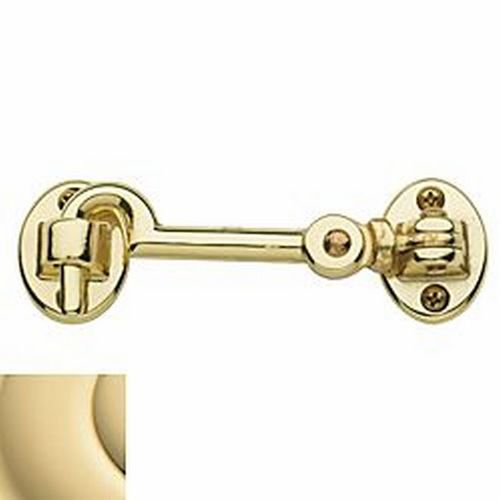 5-1/2" Swivel Cabin Door Hook Unlacquered Brass Finish