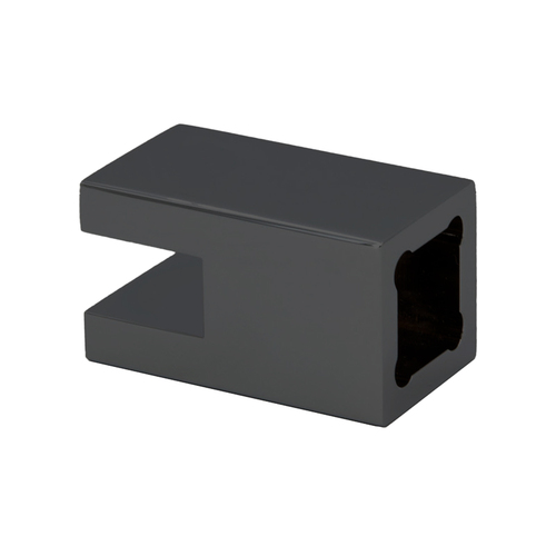 Square Support Bar Ceiling Mount Bracket for 3/8" - 1/2" Glass - Matte Black