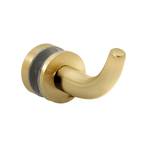 Glass Mount Towel/Robe Hook - Satin Brass