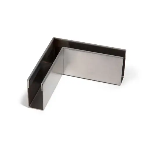 Top Cap Fitting - 90 Degree Corner for 1-1/8" x 1-3/4" U-Channel Cap Rail - Brushed Stainless 316