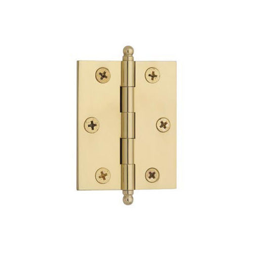 2-1/2" x 2" Cabinet Square Hinge Unlacquered Brass Finish Pair