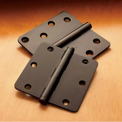 3" x 3" Mortise Square Hinge Satin Brass With Brown Finish