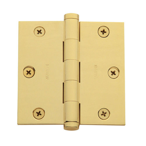 3-1/2" x 3-1/2" Mortise Square Hinge Unlacquered Brass Finish