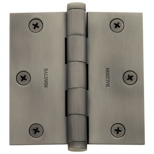 Square Corner Hinge, Lifetime PVD Polished Nickel