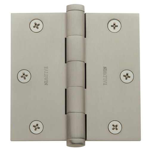 3-1/2" x 3-1/2" Mortise Square Hinge Lifetime Satin Nickel Finish