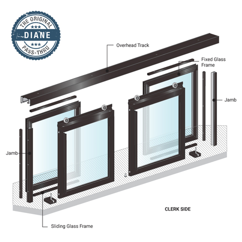 FHC 0D1032DUC FHC Diane Horizontal Sliding Pass-Thru Assembly OXXO No ...