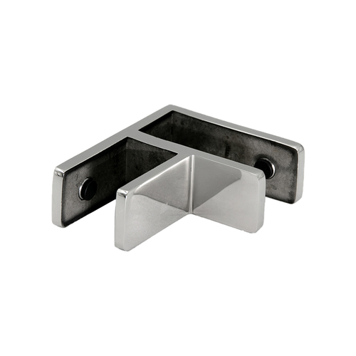 FHC Stabilizing Glass Clamp 90 Degree Glass-to-Glass 11/16"-13/16" Glass - Polished Stainless