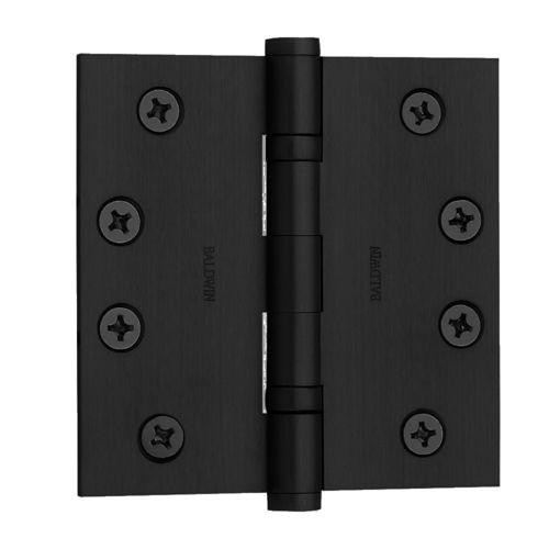 4" x 4" Ball Bearing Mortise Square Hinge Non-Removable Pin Satin Black Finish