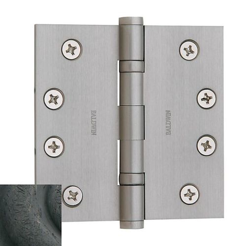 4" x 4" Ball Bearing Mortise Square Hinge Non-Removable Pin Distressed Oil Rubbed Bronze Finish