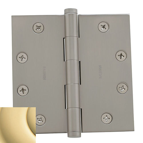 Square Corner Hinge, Non Lacquered Brass