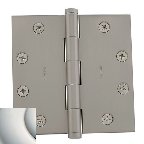 Square Corner Hinge, Lifetime PVD Polished Nickel