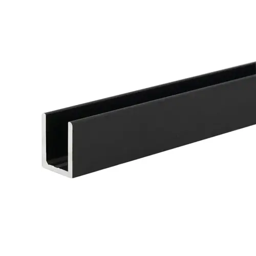 Classic U-Channel for 1/2" Glass - Matte Black  84" Length - pack of 25