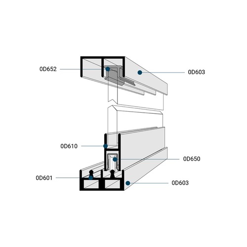 Premium Track Assembly 0D603 Upper with Guides 0D603 Lower with Nylon Wheels- Brite Anodized 144" Length