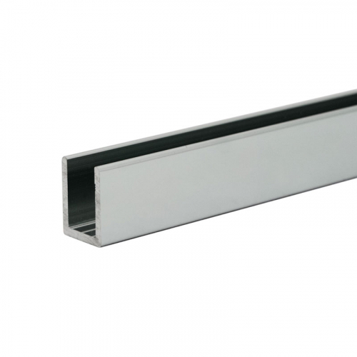 FHC SUCD38138BA Classic U-Channel 3/8" Glass - Brite Chrome Anodized 138" Length