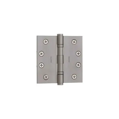 4-1/2" x 4-1/2" Ball Bearing Mortise Square Hinge Non-Removable Pin Lifetime Satin Nickel Finish