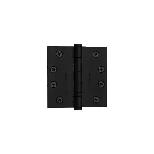 4-1/2" x 4-1/2" Ball Bearing Mortise Square Hinge Satin Black Finish