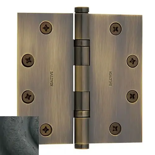 4-1/2" x 4-1/2" Ball Bearing Mortise Square Hinge Distressed Oil Rubbed Bronze Finish