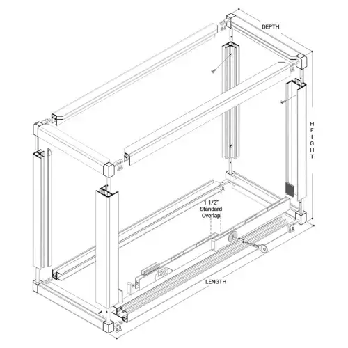 FHC SP4030A40 Newport Showcase 4030 Series 40"W Frame with X-250 Shield Only Attached - Satin Anodized