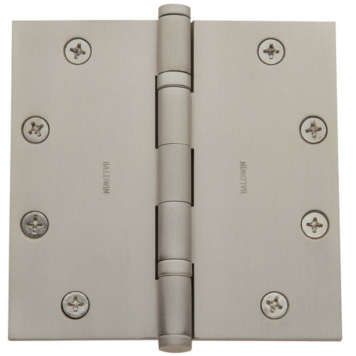 5" x 5" Ball Bearing Mortise Square Hinge Non-Removable Pin Lifetime Satin Nickel Finish