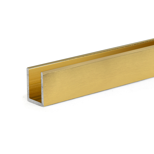 FHC SUCD38BGA Classic U-Channel 3/8" Glass- Brite Gold Anodized 95" Length