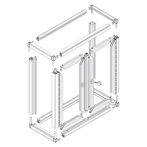 FHC SP4043A54 Avalon Showcase 4043 Series Frame with Double Hinged Doors and Lock Hole Only - Satin Anodized