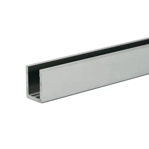 Classic U-Channel for 1/2" Glass - Brite Chrome Anodized  24" Length