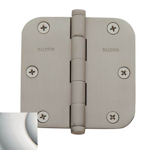 5/8" Radius Corner Hinge, Polished Nickel