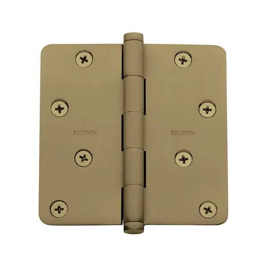 4" X 4" - 5/8" Radius Mortise Hinge Vintage Brass Finish