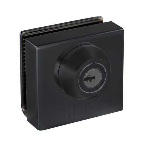 Slip-On Glass Door Lock for 1/2" Thick Glass - Matte Black