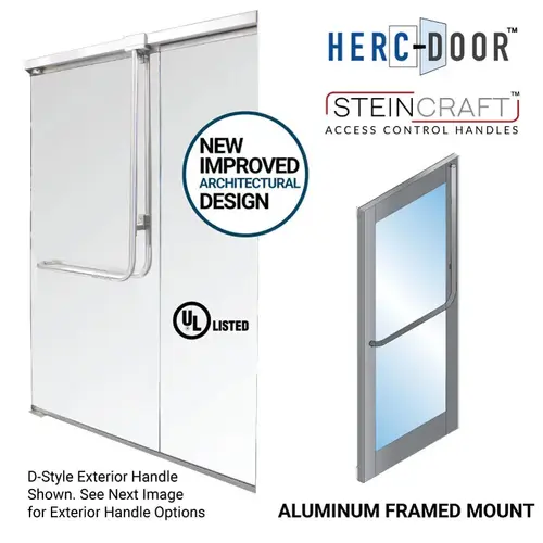 Top Latching Panic Exit Device "A" Exterior Pull Handle RHR Swing 3 Top Aluminum Door Mount Exterior Retainer Plate - Oil Rubbed Bronze