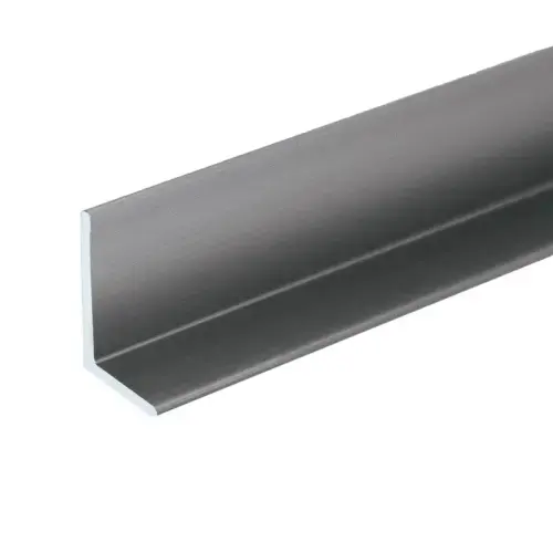 9/32" Aluminum L-Angle Extrusion - Brite Chrome Anodized  12" Length