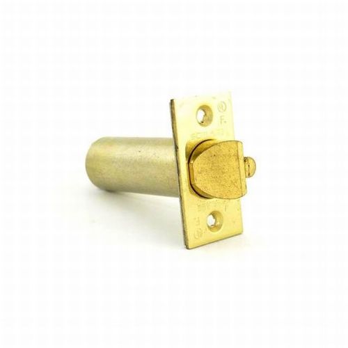 D Series Square Corner Dead Latch with 3-3/4" Backset and 1-1/8" Face Bright Brass Finish