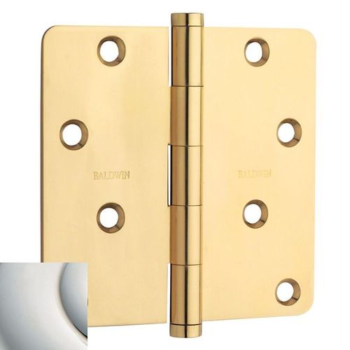 4" x 4" - 1/4" Radius Mortise Hinge Lifetime Bright Nickel Finish